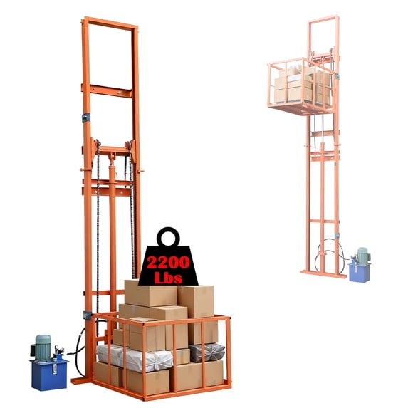 Geemuslly Electric Lift Platform Table, 2200 Lbs Load Capacity, 26FT Hydraulic Lifting Height, Wall Mounted Hoist for Factory, Warehouse, and Home Use