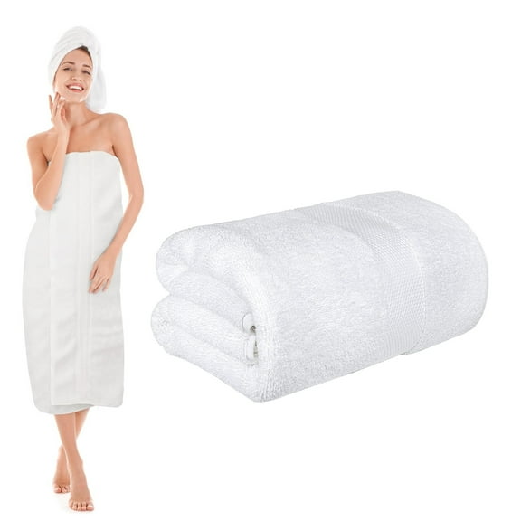 Geemuslly Bath Towels 21x48 Inch, Cotton Towel for Bathroom, Hotel, Gym, Spa, Soft Extra Absorbent Quick Dry, White , 1Pcs