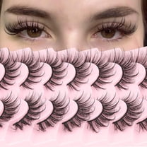 Lashes Wispy Mink Natural Eyelashes Spikes Lash Extensions Look Fluffy False Eyelashes 18mm Long Strip Lashes Cat Eye Eyelashes Fairy Look 7 Pairs Multipack