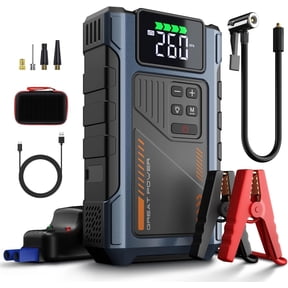 Geeneu 4000A Portable Car Air Compressor, Jump Starter with Air Compressor, Car Battery Charger Portable For12V(8.0LGas/6.5L Diesel) USB Input/Output, LED Emergency