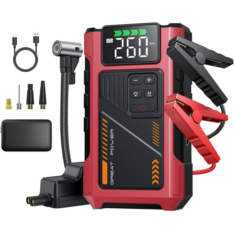 FEATOU Portable Car Jump Starter, 6000A Battery Pack with Air