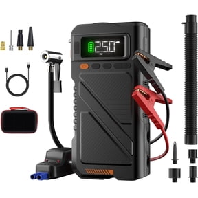 Geeneu 8000A Peak Battery Jump Starter with Air Compressor, Portable 12V Car Battery Jump Box Power Pack for 10L Gas/9L Diesel Engine with 150PSI Tire Inflator & Extended Jumper Cable