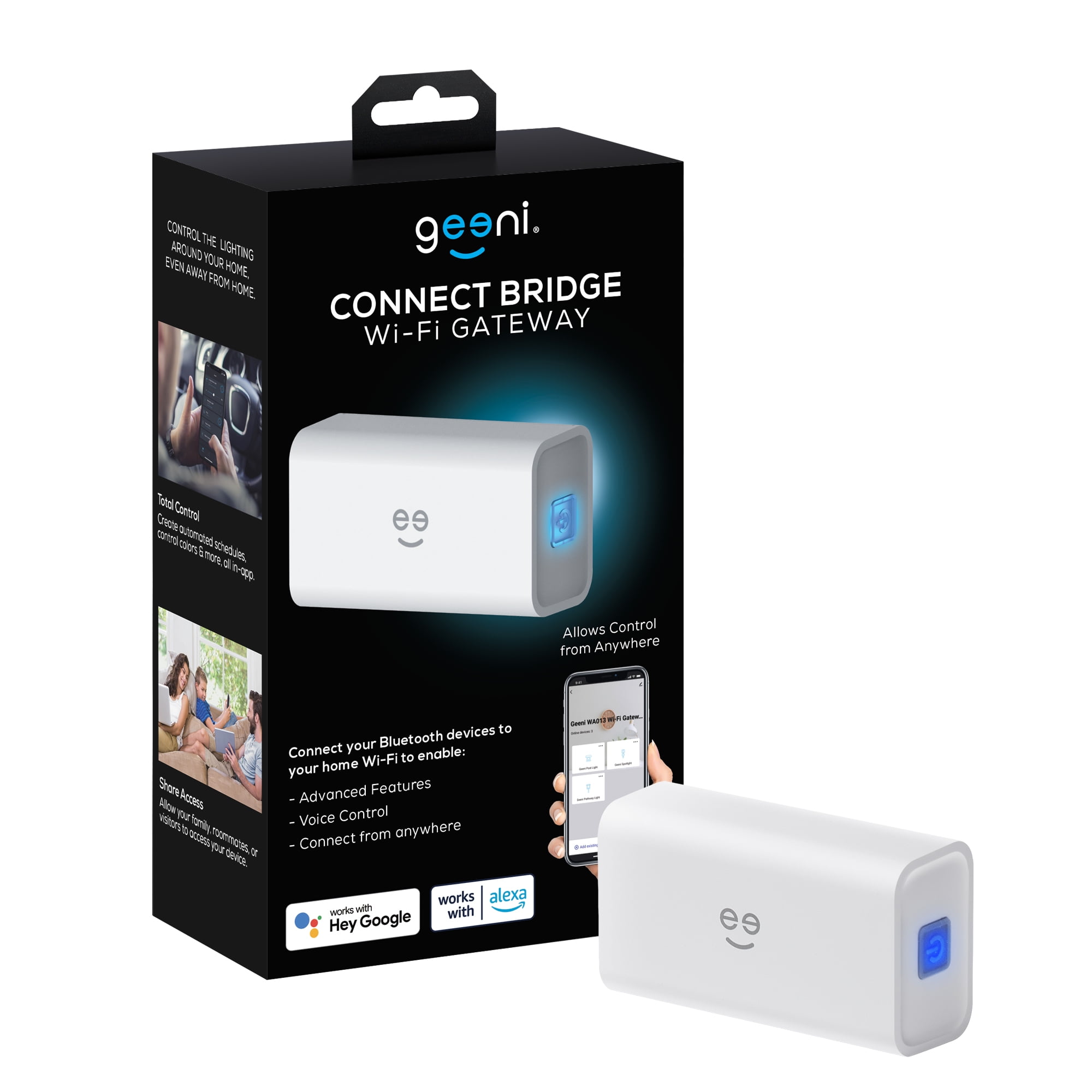 Geeni Connect Bridge Smart Home Hub - WiFi Bluetooth Bridge Gateway Hub - Works with Smart Life App and Tuya, Voice Control, Compatible with Alexa