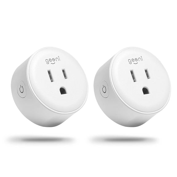Geeni DOT Smart Wi-Fi Outlet Plug, White, (2 Pack) - No Hub Required - Works with Alexa and Google Assistant, Requires 2.4 GHz Wi-Fi