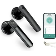 Geeni Fingerprint Door Lock - Smart Door Keyless Entry Door Knob Handle, App, Key, Voice Controlled, Bluetooth Battery-Powered Interior Exterior Lock for Home, Alexa and Google Home Compatible