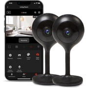 Geeni Look 2K 4MP Dual-Band Wi-Fi Indoor Security Camera, Black, 2-Pack