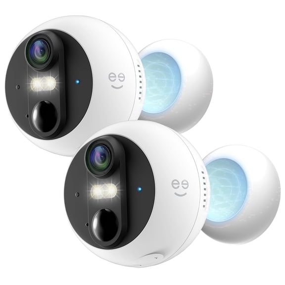 Geeni Perch 3MP Smart Magnetic Battery Outdoor Camera - 2K HD IP66 Geeni WiFi Camera, Color Night Vision, LED Spotlight, 2-Way Audio, 2-Pack