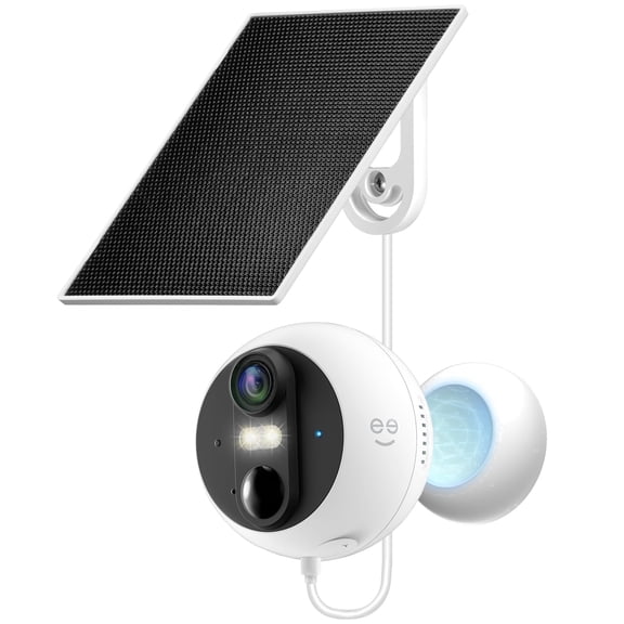Geeni Perch 3MP Smart Magnetic Battery Outdoor Camera, 3W Solar Panel - IP66 2K HD Wireless Outdoor Security Camera, Color Night Vision, LED Spotlight