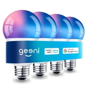 Geeni Prisma Plus LED 9W 60W Equivalent Tunable White General Purpose Light Bulbs, Dimmable 4 Pack