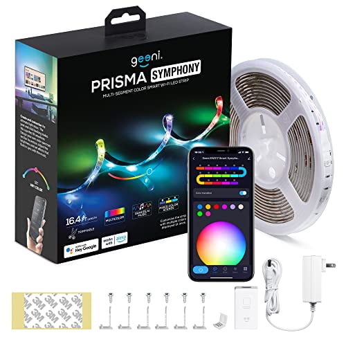 Geeni Prisma Symphony Smart LED Strip Lights, RGBIC with App Remote