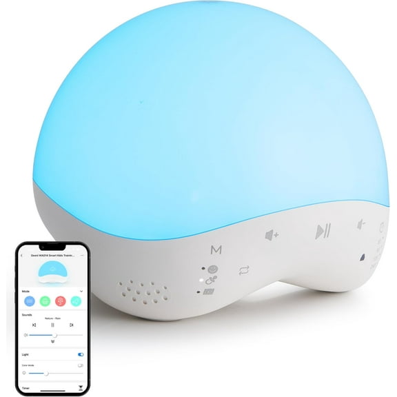 Geeni Rise & Shine - Smart Wi-Fi Kid's Training Light | Sleep Timer, RGB Color Nightlight, 25 Natural Sounds, Voice Control | Establish Healthy Sleep Habits for Kids