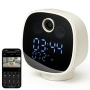 Geeni Serenity Smart Clock Camera | Baby Security Camera | 1080p HD Home Security with WiFi Voice Control | Lullabies 2-Way Audio | Night Light | Compatible with Alexa & Google Home