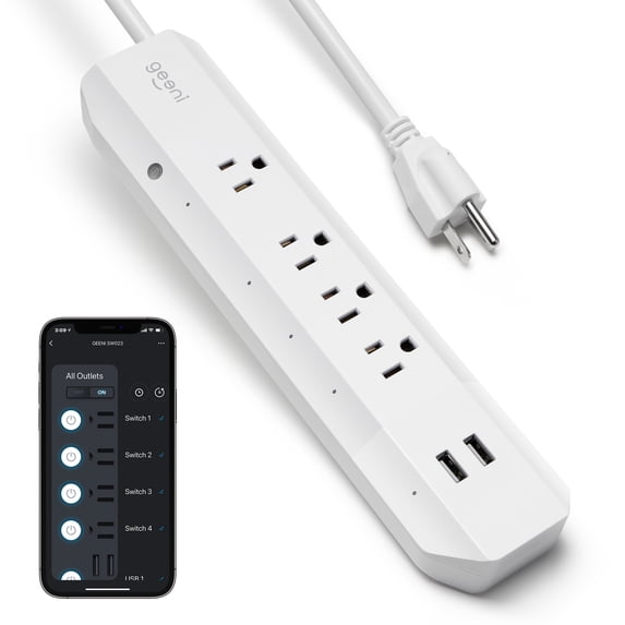 Geeni Surge 4-Outlet & 2 USB Smart WiFi Surge Protector