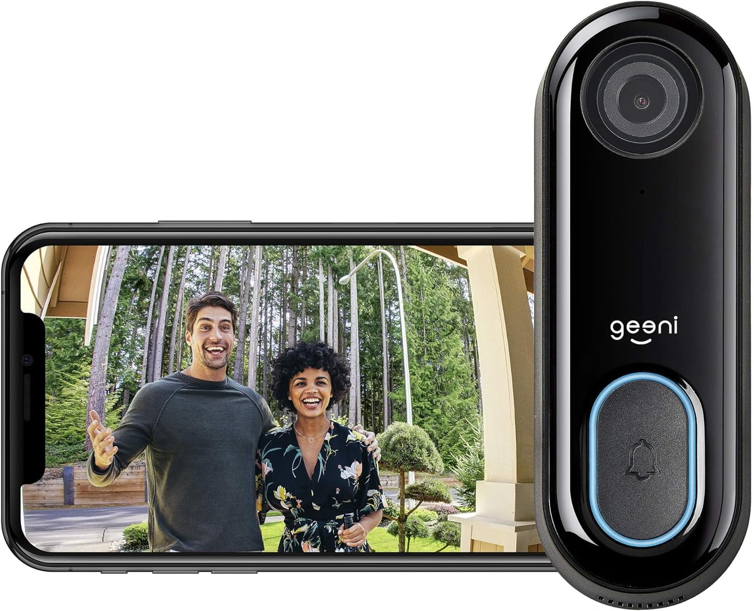 Geeni Video Doorbell Wired Wifi with 1080P Wide Angle, Motion Activated