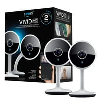 Geeni Vivid 2-Pack Indoor Smart Security Cameras, 1080p HD Wi-Fi Surveillance, Motion Detection, Night Vision, Two-Way Audio, Works with Alexa & Google, Cloud & Local Storage