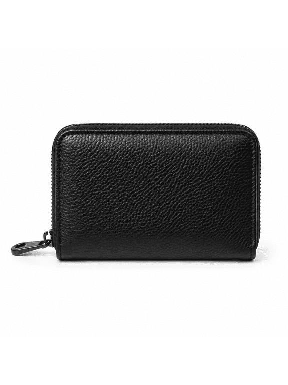 Credit Card Holder Wallet, 18 Card Slots & 2 Pockets, PU Leather Zip Around Accordion Card Case for Women and Men, Black