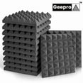 thumbnail image 1 of Geepro 8 Pcs/set Soundproofing Foam Studio Acoustic Panels Pyramid Fireproof Panels Foam Tiles Sound Insulation Absorbing, 12x12x2 inch, 1 of 8
