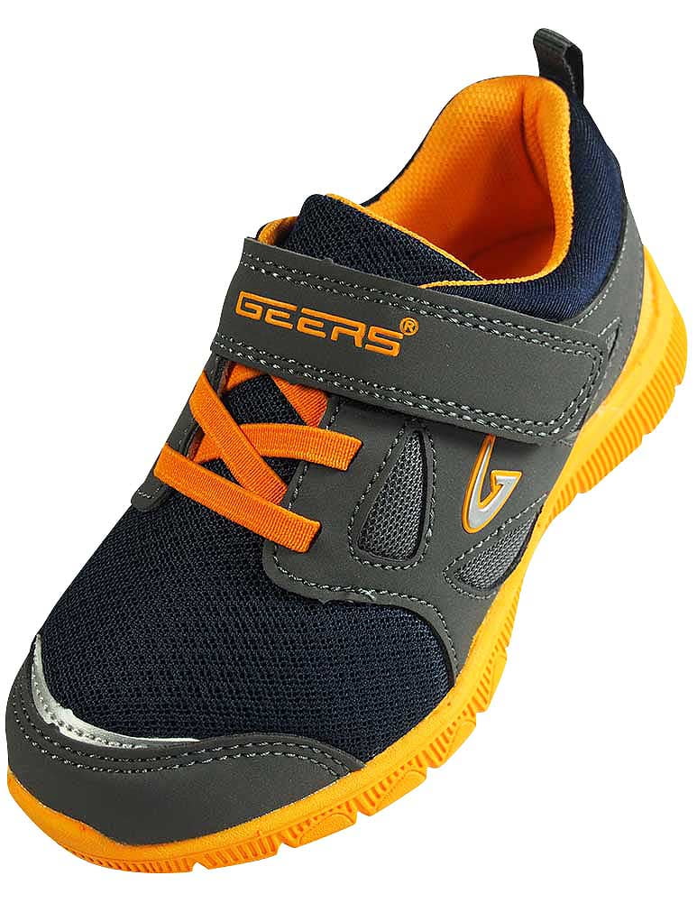 Geers Boys Lightweight Athletic Velcro Strap Running Sneaker