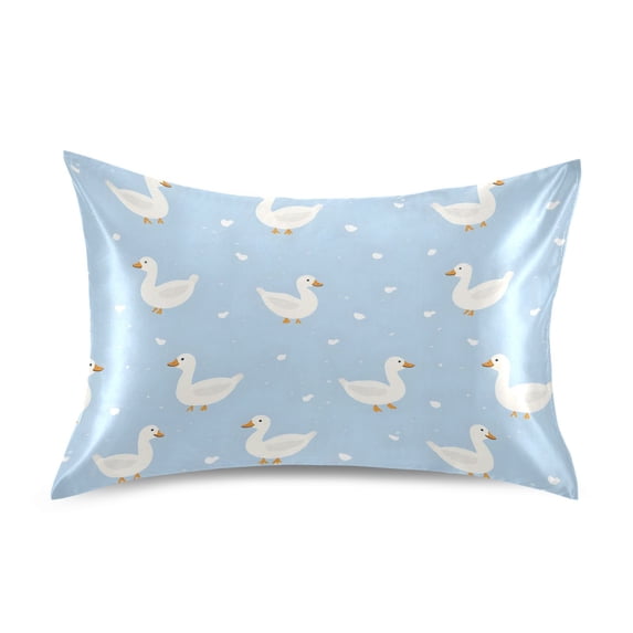 Geese Dot Pattern Pillowcase Queen Size 30''x20'' Satin Double-Sided Print Soft Wrinkle Resistant
