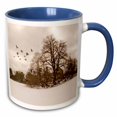 thumbnail image 1 of 3drose, Geese Flying Over the Snow, 11oz Two-tone Blue Mug, 1 of 6