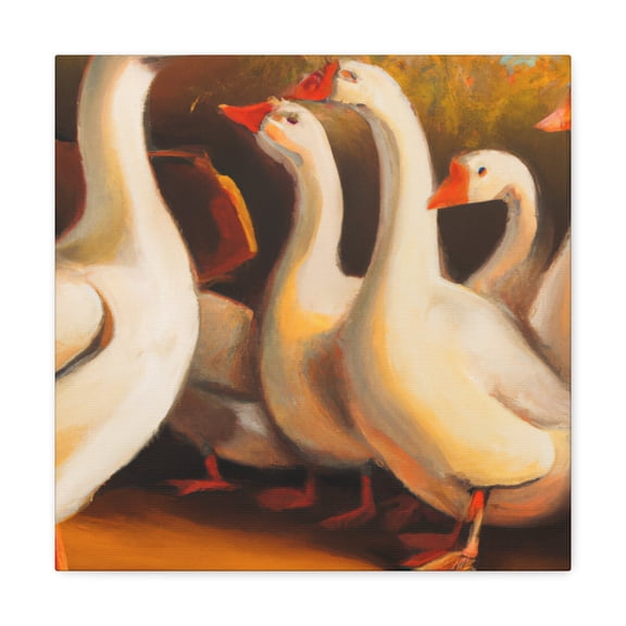 Geese In Flight. - Canvas