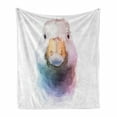 thumbnail image 1 of Geese Soft Flannel Fleece Throw Blanket, Hand Drawn Watercolor Goose Colorful Portrait Artwork Wild Animals, Cozy Plush for Indoor and Outdoor Use, 70" x 90", Multicolor, by Ambesonne, 1 of 5
