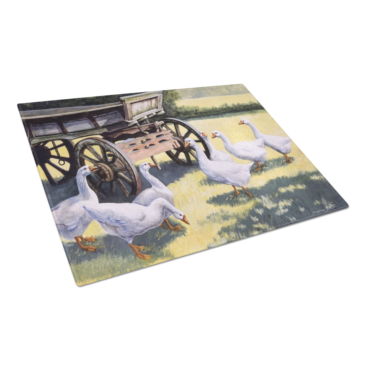 Geese by Daphne Baxter Glass Cutting Board Large