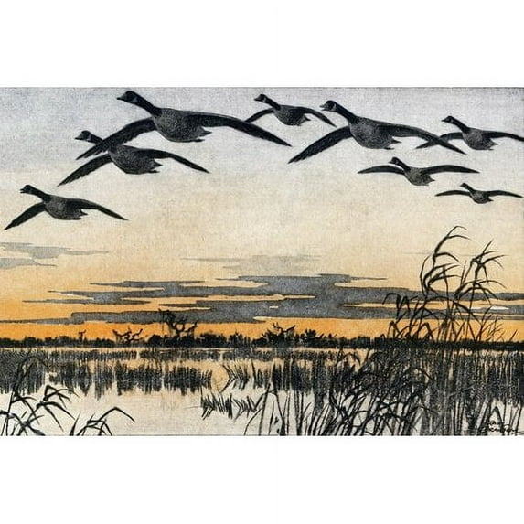 "Geese in Flight" Painting Print on Wrapped Canvas