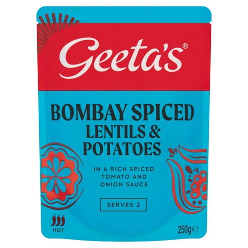 Geeta's Bombay Spiced Lentils & Potatoes 250g, British Import (Pack of 2)