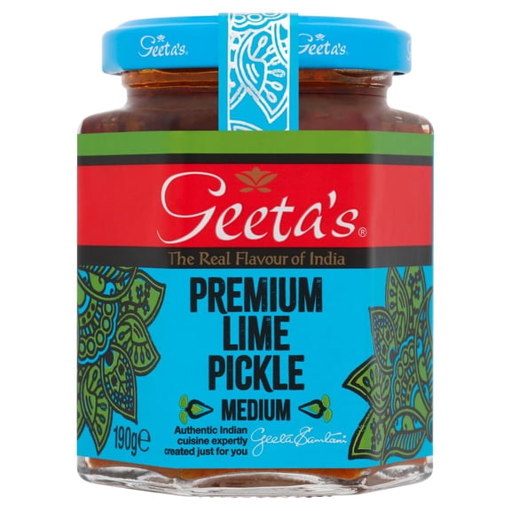 Geeta's Premium Lime Pickle Medium 190g (pack of 6)