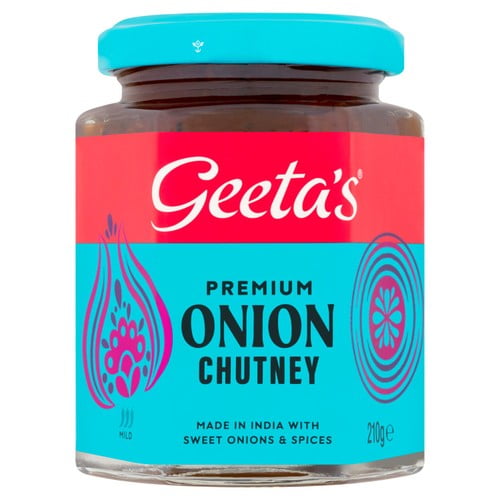 Geeta's Premium Onion Chutney 210g, British Import (Pack of 2)
