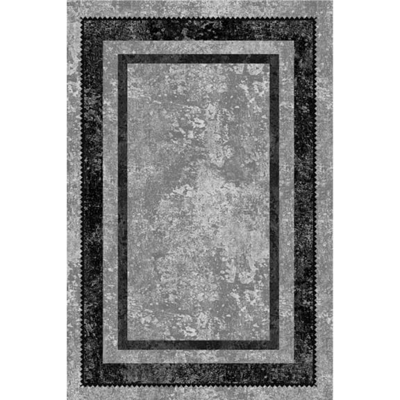 Geetinfly 10*13FT Area Rugs 1150Gsm 100% Polyester Rug 350Gsm Velvet Weight Pearl Velvet Washed Back Folding Simulation Printed Carpet Xm-Modern-Fang Cun Joy Black and gray