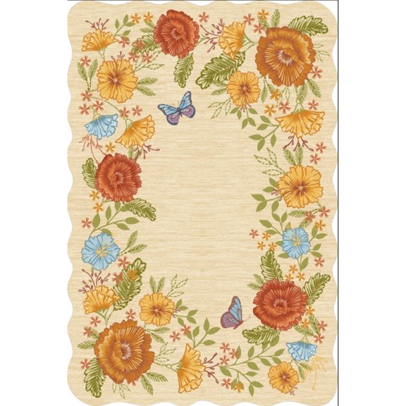 Geetinfly 10*13FT Area Rugs 1150Gsm100% Polyester Rug Pearl Velvet 350Gsm Velvet Heavy Washed Back Folding Simulation Printed Carpet-Modern-Longing For The Garden Yellow tone