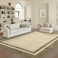 thumbnail image 1 of Geetinfly 10inx13in Modern Bordered Area Rug Solid Rugs Washable Rugs Neutral Minimalist Carpet with Non Slip Backing SoFT Area Rugs Thin Low Pile Rugs for Living Room Bedroom Home Decor Bean Green, 1 of 9