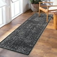 thumbnail image 1 of Geetinfly 2*6FT Area Rugs 100% Polyester Rug 350Gsm Velvet Weight Pearl Velvet Cotton Tpr Washed Folding Backing Carpet Som-Persia-Rose River And Lake black, 1 of 7