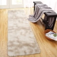 thumbnail image 1 of Geetinfly 2*6FT Area Rugs 2in*6in Fluffy Runner Rug SoFT Area Rugs Shag Plush Area Rug Carpet Non-Slip Fuzzy Bedside Rug for Nursery Dorm Hallway Home Decor Light Brown tie-dye light brown, 1 of 7