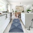 thumbnail image 1 of Geetinfly 2FT Area Rugs*6FT Area Rugs 2in*6in Runner Rug Washable Rug Runner SoFT Area Rugs Line Prints Rug Non-Slip Low Pile Bedsides Rug for Laundry Room Hallway Navy Blue blue, 1 of 7