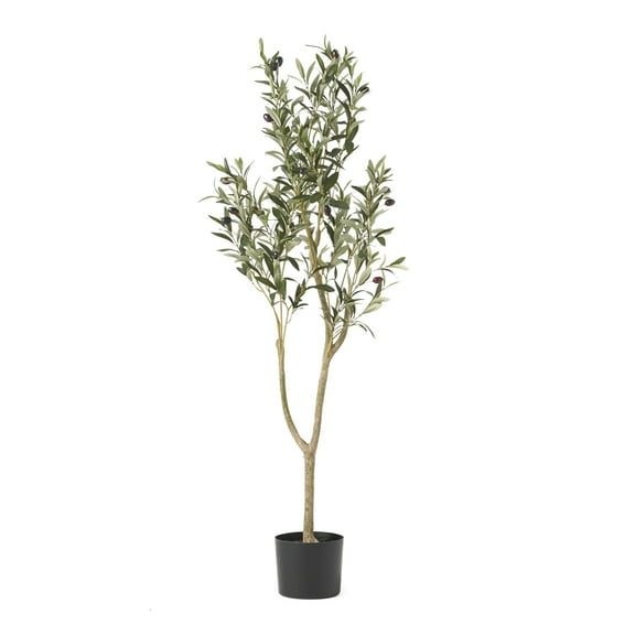 Geetinfly 3.9ft Artificial Olive Tree, Realistic Potted Olive Tree, Artificial Olive Tree Plants With Leaves And Fruits For Living Room Home Office Decor
