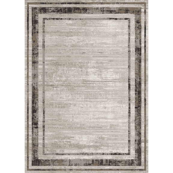 Geetinfly 5*7FT Area Rugs 1150Gsm Pearl Velvet Washed Back Folding Printed Carpet Som-Modern-Mottled Border Brown
