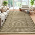 thumbnail image 1 of Geetinfly 5inx7in Checkered Area Rugs Modern Geometric Carpet SoFT Area Rugs Low Pile Accent Rug Washable Rug with Non-Slip Backing for Living Room Bedroom Office Brown, 1 of 8