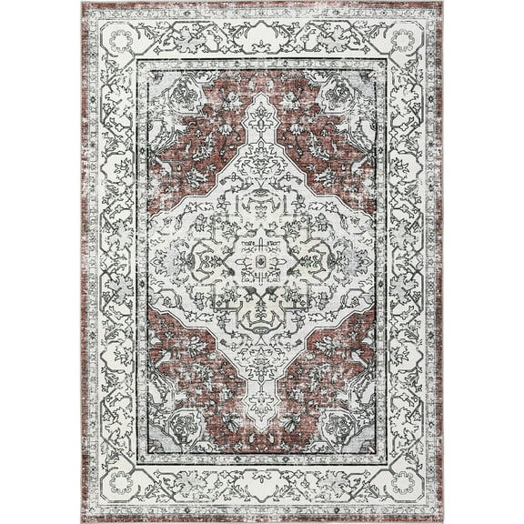 Geetinfly 8*10FT Area Rugs 1150Gsm 100% Polyester Rug 350Gsm Velvet Weight Pearl Velvet Washed Back Folding Printed Carpet Xxs-Persia-Fangya Red hue
