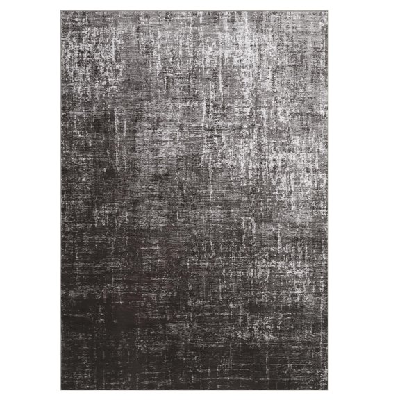 Geetinfly 8 x 10 ft Black Grey Modern Abstract Bedroom Living Room Dining Room Soft Non Slip Indoor Modern Polyester Rectangular Machine Washable Area Rug