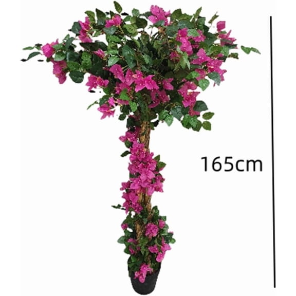 Geetinfly Artificial Bougainvillea Tree,5.5FT Faux Bougainvillea Outdoor with Realistic Flowers and Leaves,in Plastic Pot Decor for Home Office Porch