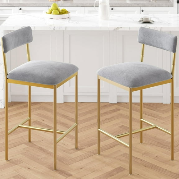 Geetinfly Dining Table Set,2PC Kitchen Table with 2 Upholstered Bar Chairs,3 Large Storage Shelves Kitchen Bar Table Set,for Small Space Apartment Studio Breakfast,Gold