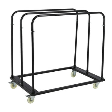 Geetinfly Folding Table Cart,Panel Dolly Cart with 5" Swivel Wheels,Black Desk Trolley,Heavy-Duty Drywall Sheet Cart for Garage,10 Table Capacity