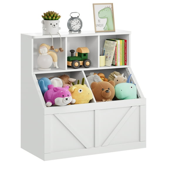 Geetinfly Kids Bookshelf and Toy Storage,Toy Storage Cabinet with Toy Shelf,Toddler Bookshelf Toy Organizer and Storage Bins