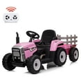 thumbnail image 1 of Geetinfly Kids Ride On Tractor with Trailer & Remote Control,Speed Up to 5mph,Toddler Electric Vehicle Car with Led Headlights,Music,25W,Pink, 1 of 6