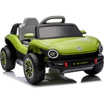 Geetinfly Licensed Volkswagen 12V Kids Electric Vehicle Ride-On Toy with Remote Control, LED Lights, MP3, Bluetooth - Green