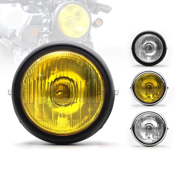 Geetinfly Motorcycle Headlight 5.75-inch Round Retro H2 Halogen 12v 35w 2250lm Front Headlamp Light Modified Parts