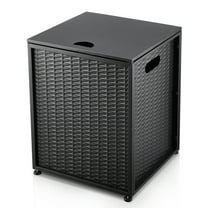 Geetinfly Propane Tank Cover Table,Hideaway Table for 20 Lb Propane Tank,Easy to Use,Upper Cover & Side Handle,Outdoor Side Table,Black